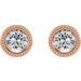 Round Bezel-Set Stud Earrings