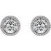 Round Bezel-Set Stud Earrings