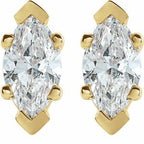 Marquise 6-Prong V-End Stud Earrings