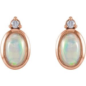 Cabochon Bezel-Set Earrings