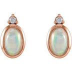 Cabochon Bezel-Set Earrings