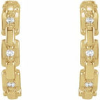 Accented Chain Link Huggies