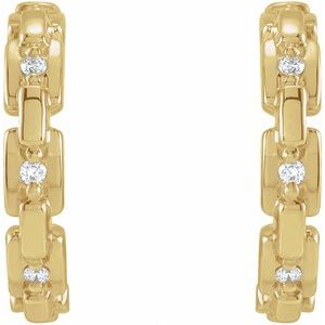 Accented Chain Link Huggies