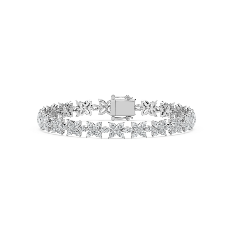 8 ⅖ ctw Marquise LGD Floral Tennis Bracelet - 7 Inches