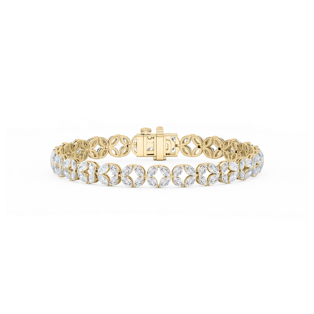 8 ctw Marquise LGD Open Flower Bracelet  - 7 Inches
