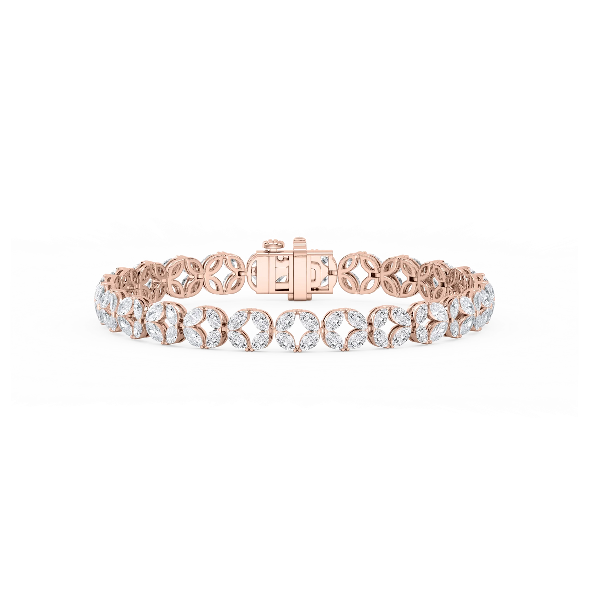 8 ctw Marquise LGD Open Flower Bracelet  - 7 Inches