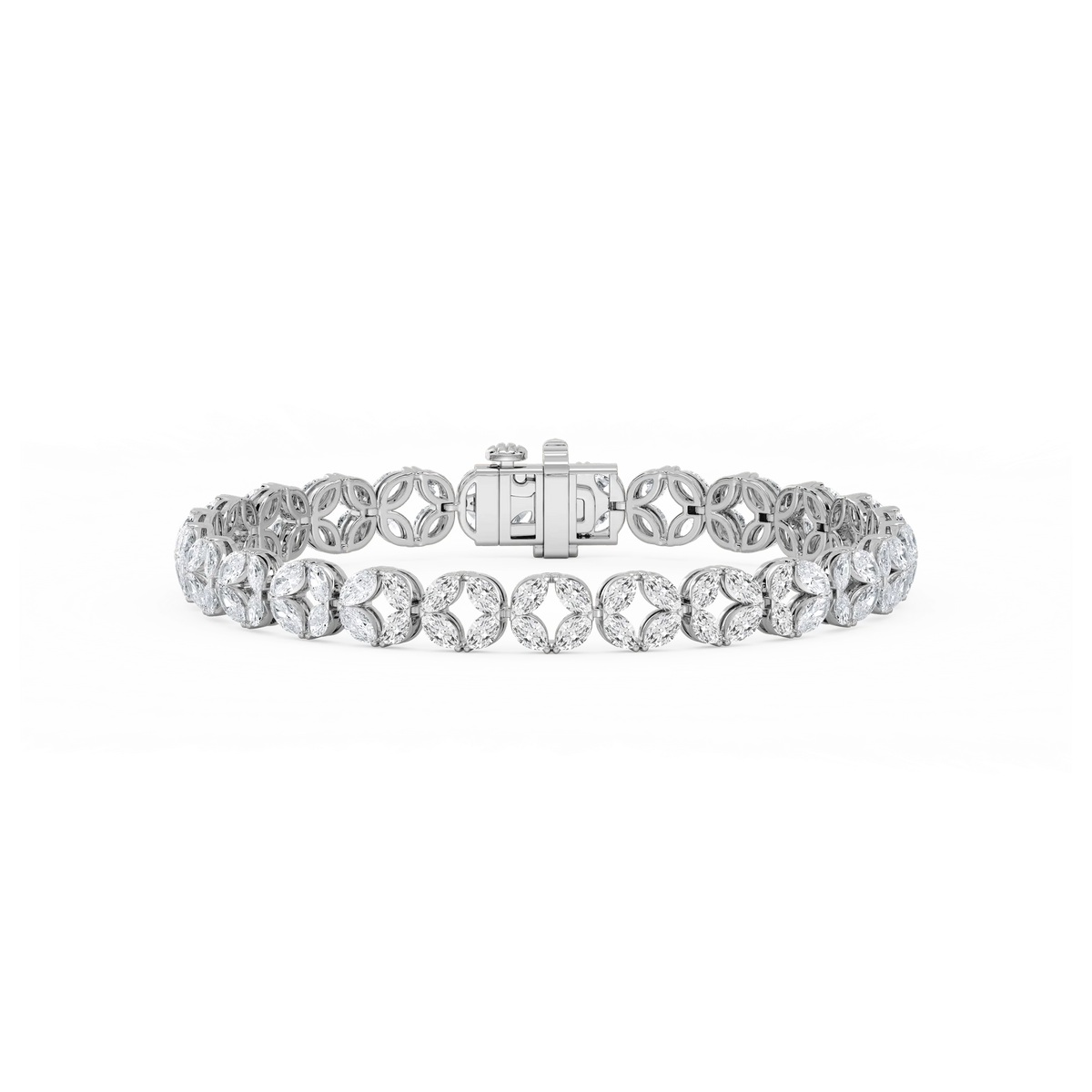 8 ctw Marquise LGD Open Flower Bracelet  - 7 Inches