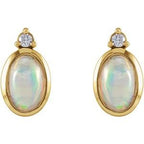 Cabochon Bezel-Set Earrings