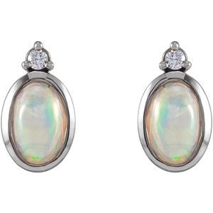 Cabochon Bezel-Set Earrings