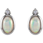 Cabochon Bezel-Set Earrings