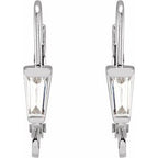 Tapered Baguette Lever Back Earring Top