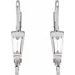 Tapered Baguette Lever Back Earring Top