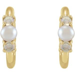 Pearl Huggie Earrings