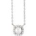 Halo-Style Pearl Necklace or Center