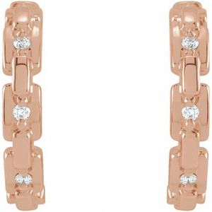 Accented Chain Link Huggies