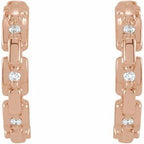 Accented Chain Link Huggies