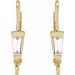 Tapered Baguette Lever Back Earring Top