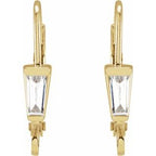 Tapered Baguette Lever Back Earring Top