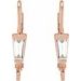 Tapered Baguette Lever Back Earring Top