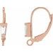 Tapered Baguette Lever Back Earring Top