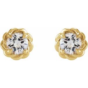 Round 4-Prong Claw Rope Stud Earrings