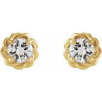 Round 4-Prong Claw Rope Stud Earrings
