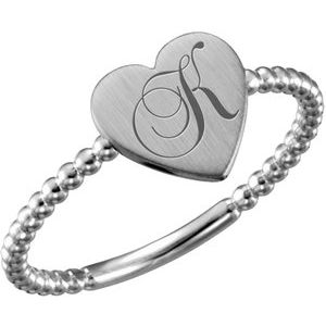 Be Posh® Engravable Beaded Signet Ring