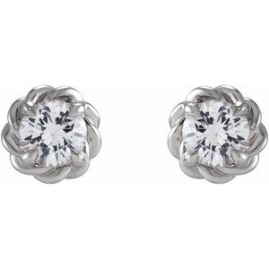 Round 4-Prong Claw Rope Stud Earrings