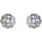 Round 4-Prong Claw Rope Stud Earrings