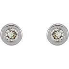 Round Micro Bezel-Set Stud Earrings