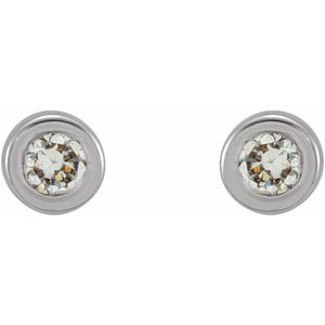 Round Micro Bezel-Set Stud Earrings