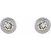 Round Micro Bezel-Set Stud Earrings