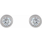 Round Micro Bezel-Set Stud Earrings