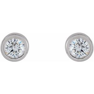 Round Micro Bezel-Set Stud Earrings