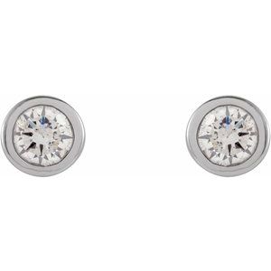 Round Micro Bezel-Set Stud Earrings