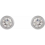 Round Micro Bezel-Set Stud Earrings