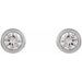 Round Micro Bezel-Set Stud Earrings