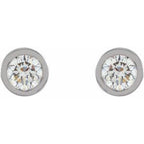 Round Micro Bezel-Set Stud Earrings