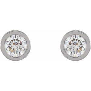 Round Micro Bezel-Set Stud Earrings