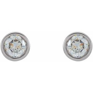 Round Micro Bezel-Set Stud Earrings