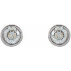 Round Micro Bezel-Set Stud Earrings