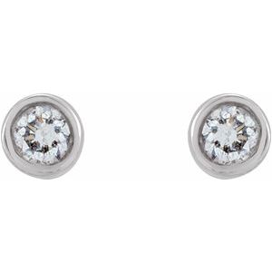 Round Micro Bezel-Set Stud Earrings