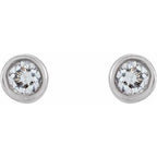 Round Micro Bezel-Set Stud Earrings