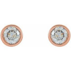 Round Micro Bezel-Set Stud Earrings
