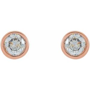 Round Micro Bezel-Set Stud Earrings