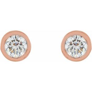 Round Micro Bezel-Set Stud Earrings