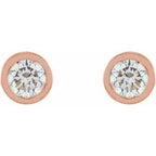 Round Micro Bezel-Set Stud Earrings