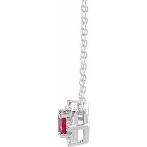 Birthstone Halo-Style Necklace