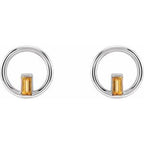 Baguette Circle Earrings