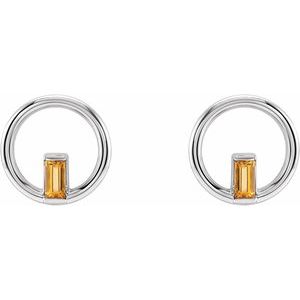 Baguette Circle Earrings